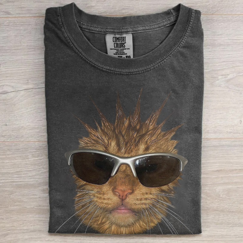 Funny Cat With Spiky Hair T-shirt