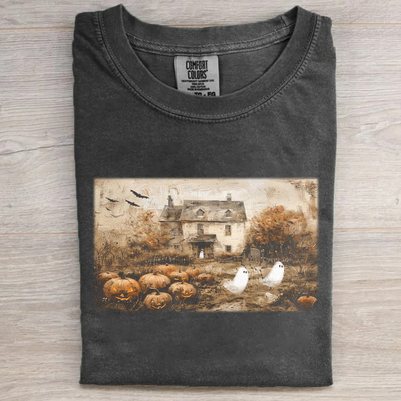 Cute Ghosts Haunted Halloween Farmhouse T-shirt