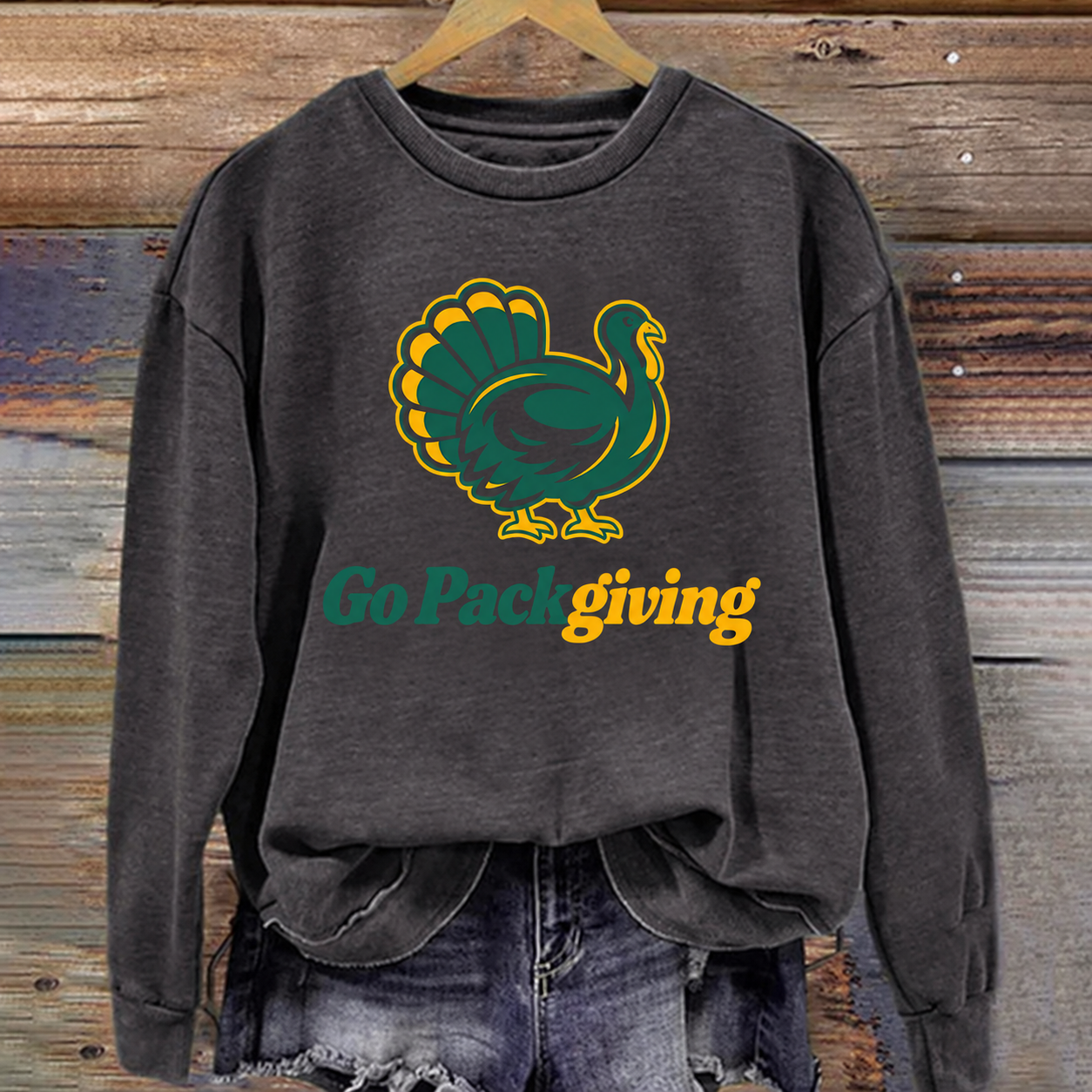 Go Packgiving Turkey Football Sweatshirt