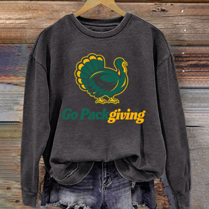Go Packgiving Turkey Football Sweatshirt