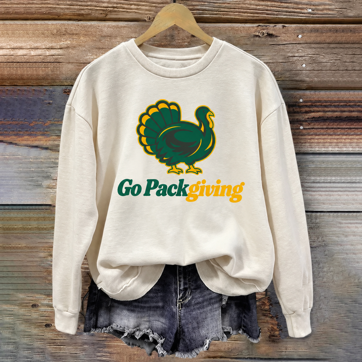Go Packgiving Turkey Football Sweatshirt