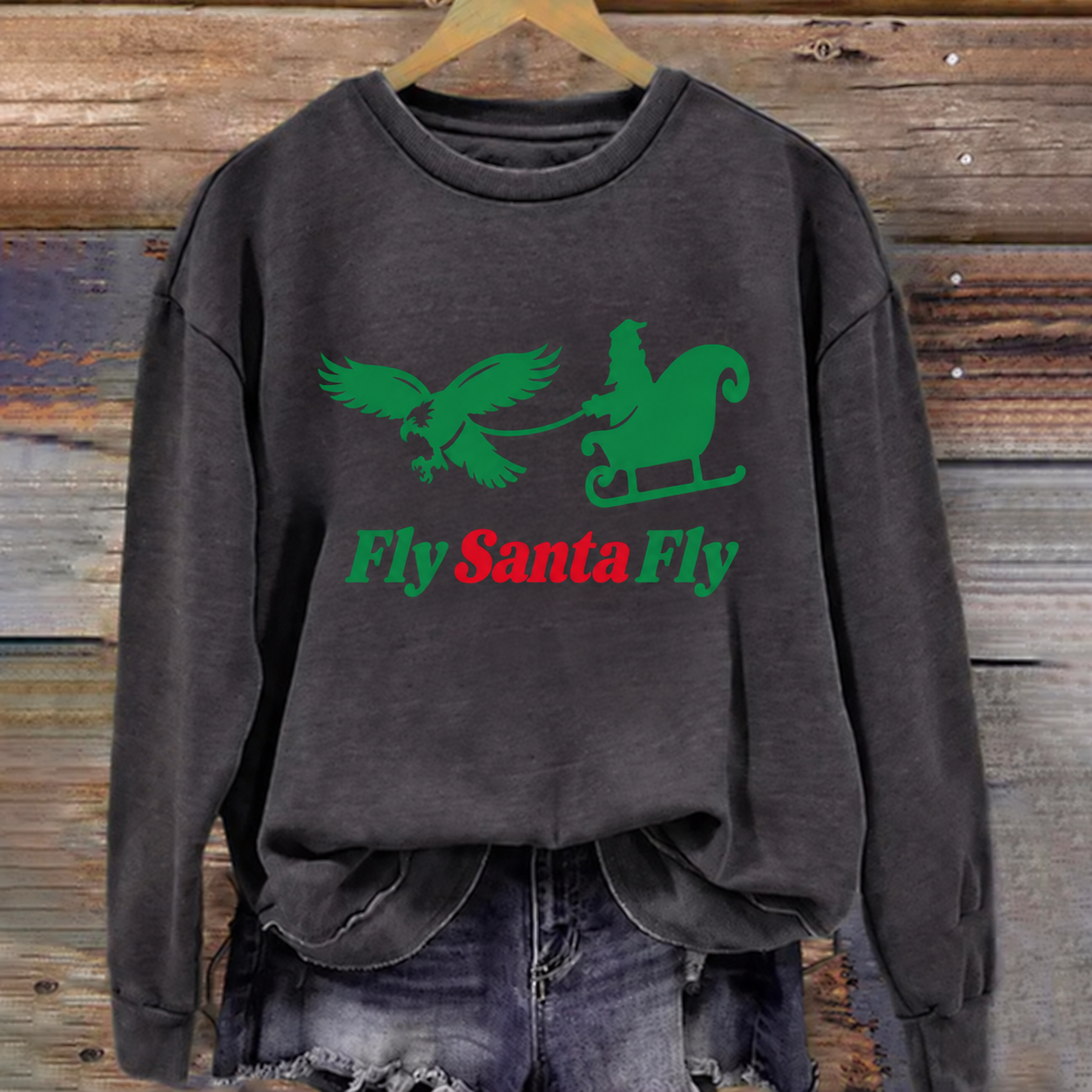 Fly Santa Fly Philadelphia Football Sweatshirt