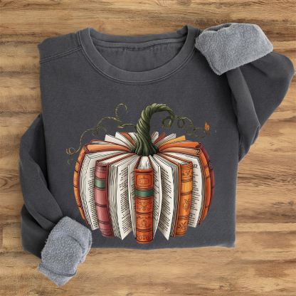 Fall Book Pumpkin Halloween Sweatshirt