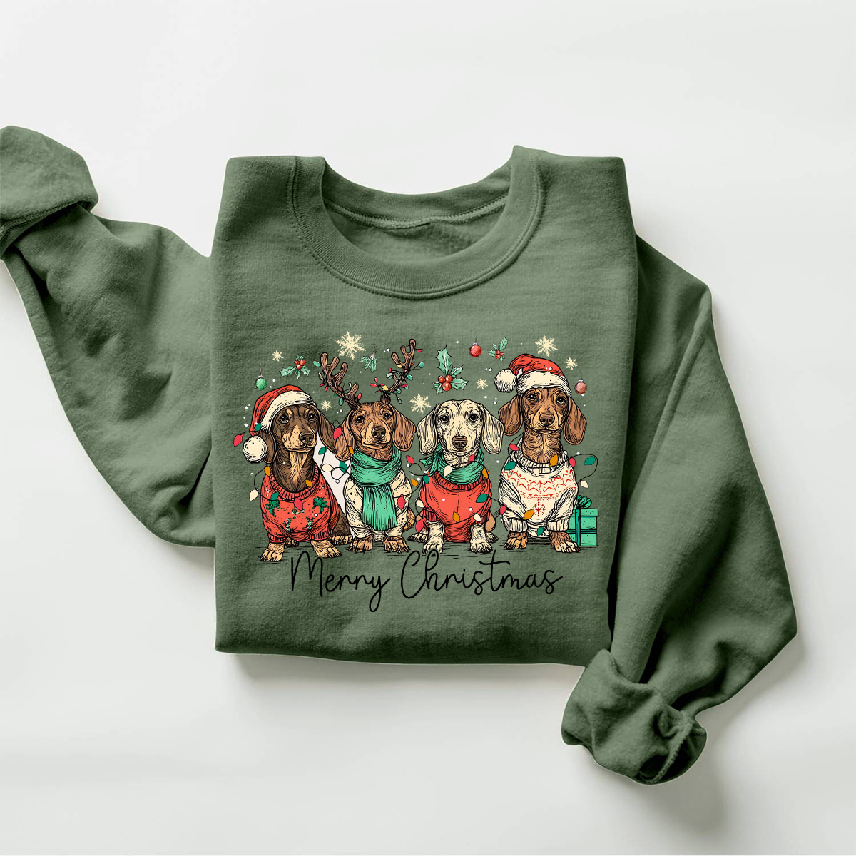 Merry Christmas Dachshund Dog Sweatshirt