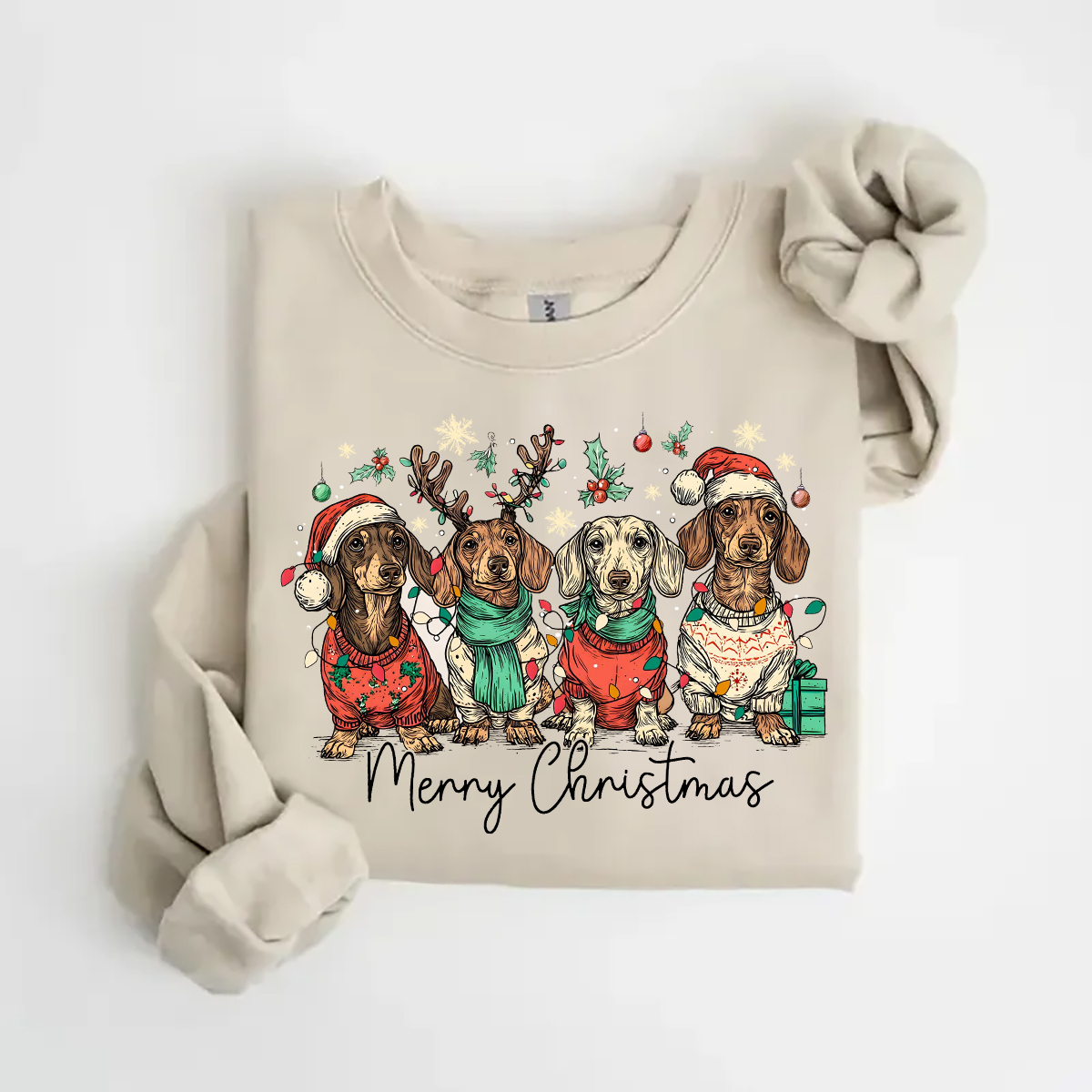 Merry Christmas Dachshund Dog Sweatshirt
