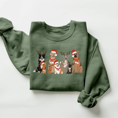 Vintage Christmas Dogs Sweatshirt
