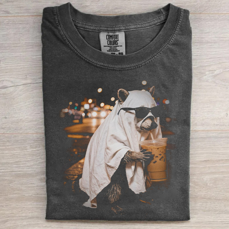 Funny Halloween Ghost Raccoon T-shirt