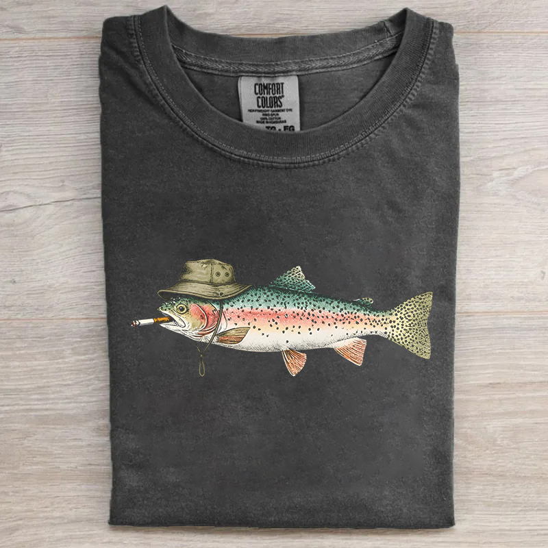 Funny Trout Smoking T-shirt