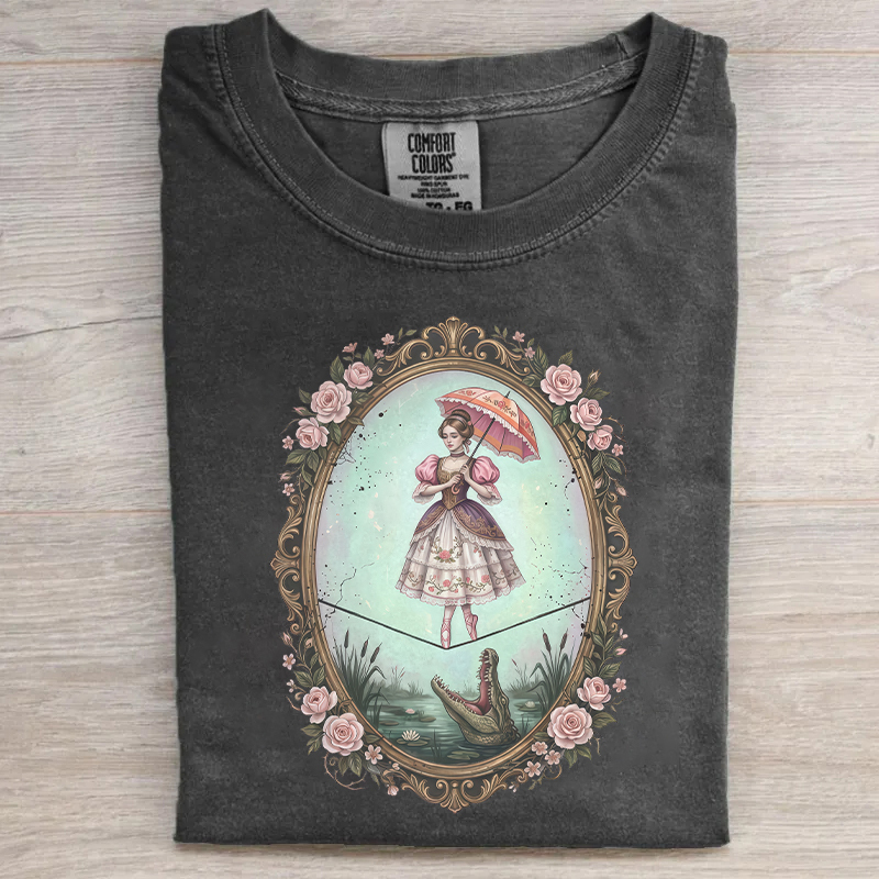 Flower Tightrope Girl T-shirt