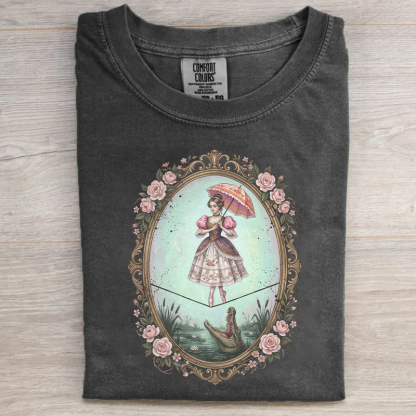Flower Tightrope Girl T-shirt