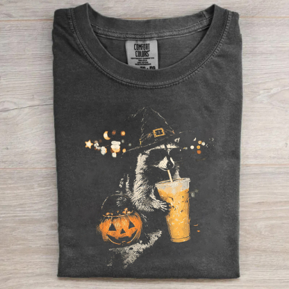 Halloween Raccoon Iced Coffee T-shirt