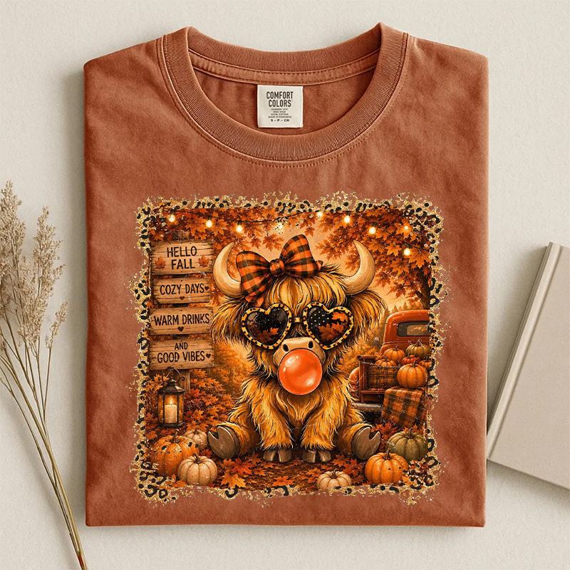 Highland Cow Fall T-shirt