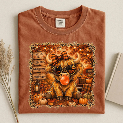 Highland Cow Fall T-shirt