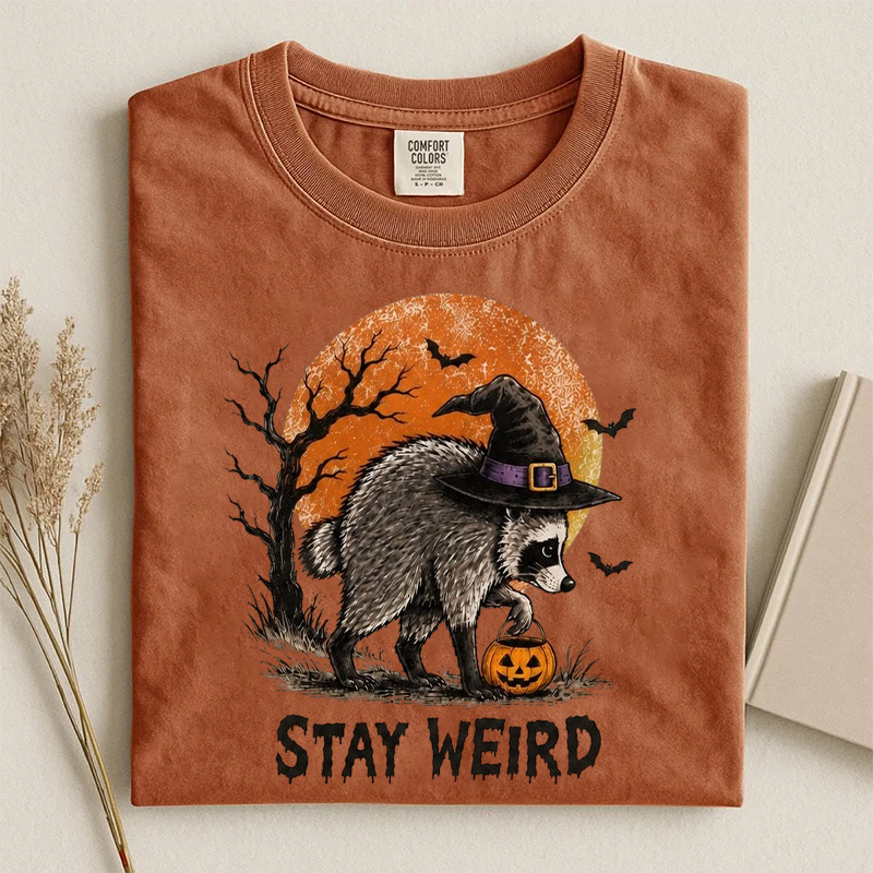 Stay Weird Jimothy Raccoon Halloween T-shirt