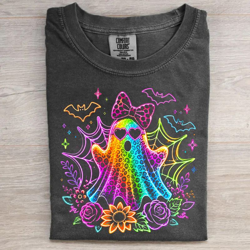 Neon Rainbow Ghost T-shirt