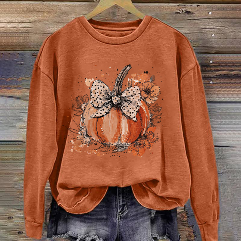 Floral Fall Pumpkin Sweatshirt