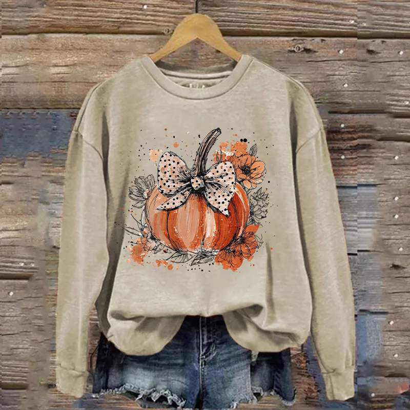 Floral Fall Pumpkin Sweatshirt