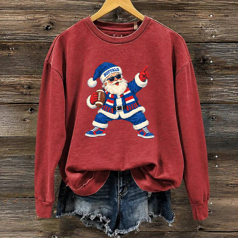 Buffalo Football Santa Christmas Sweatshirt