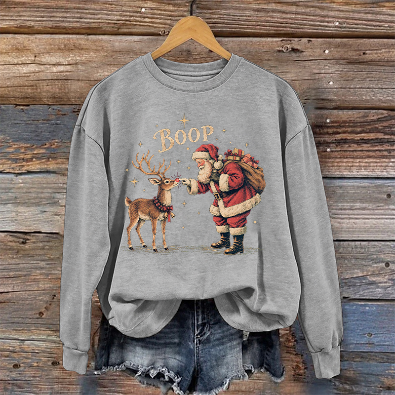 Funny Santa Boop Reindeer Christmas Sweatshirt