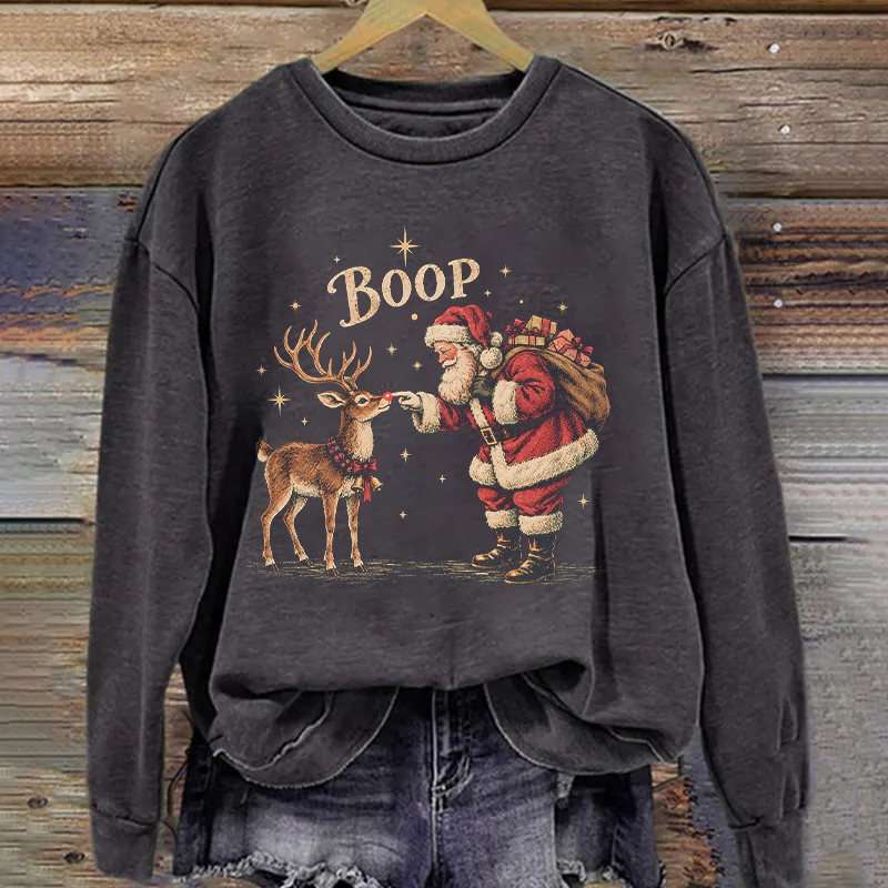 Funny Santa Boop Reindeer Christmas Sweatshirt
