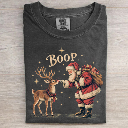 Funny Santa Boop Reindeer Christmas T-shirt
