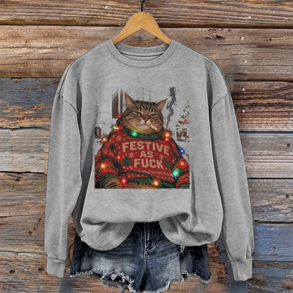 Funny Christmas Cat Sweatshirt