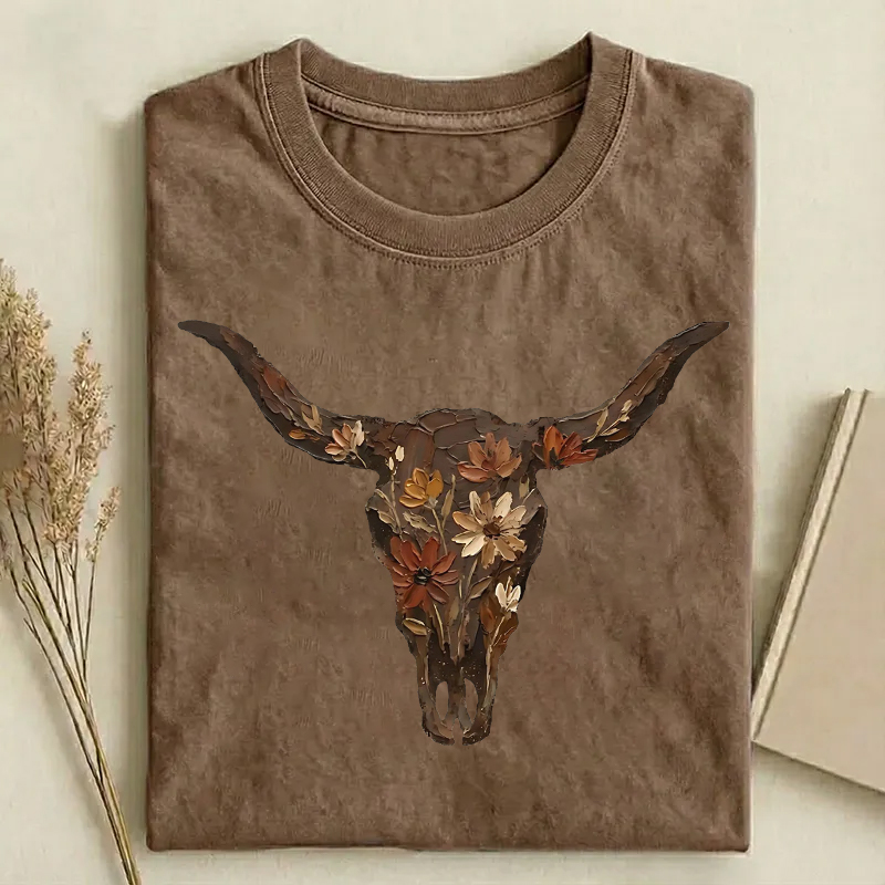 Boho Cow Skull T-shirt
