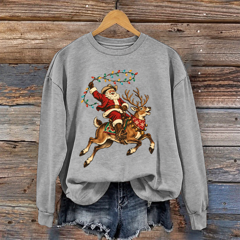 Vintage Western Cowboy Santa Sweatshirt