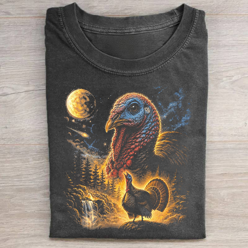 Funny Turkey Howling To The Moon T-shirt