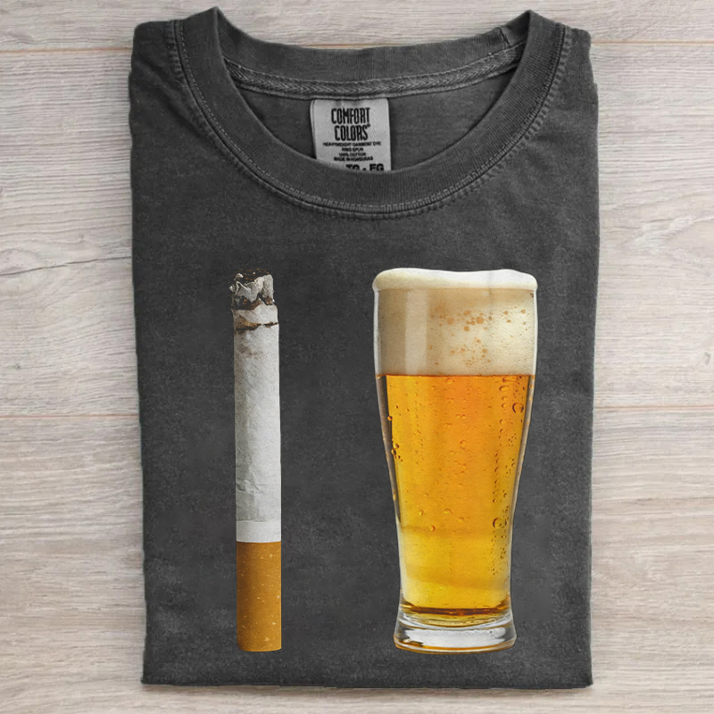 Beer And Cigarette Funny T-shirt
