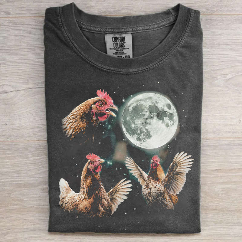 Chicken Howling At Moon T-shirt
