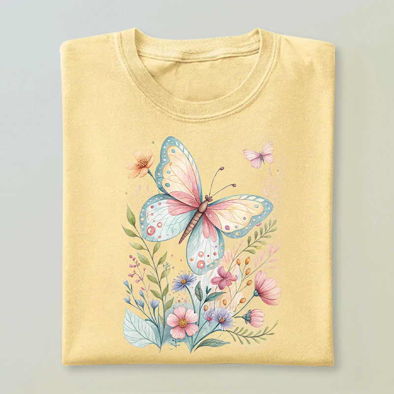 Spring Butterfly Floral T-shirt