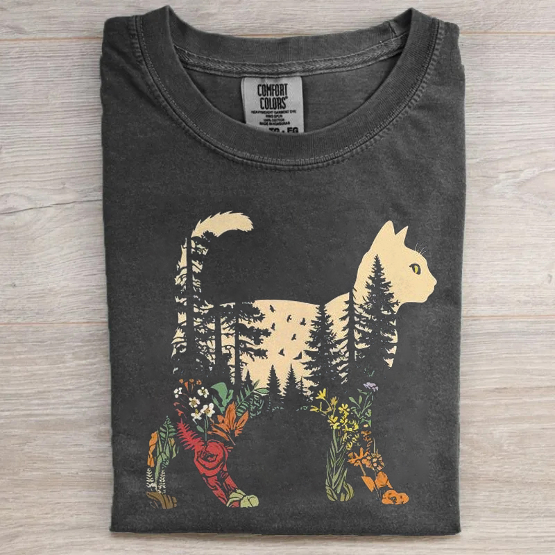 Boho Cat Plants T-shirt