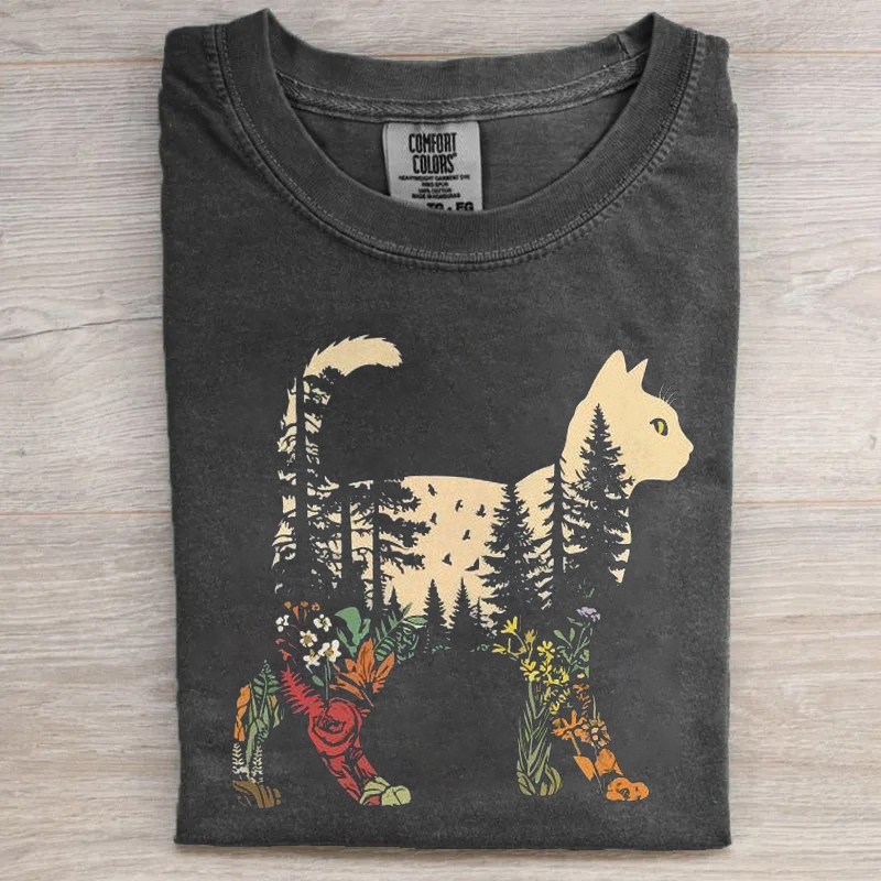 Boho Cat Plants T-shirt
