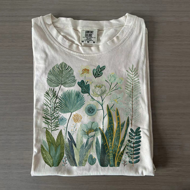 Botanical Fern & Wildflower Plant Lover T-shirt