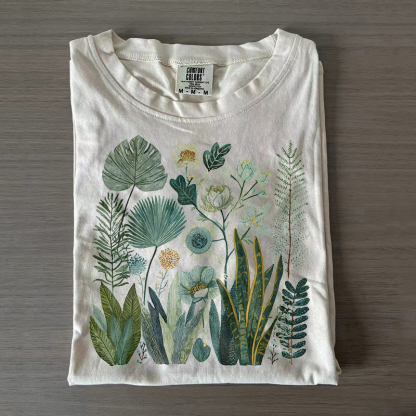 Botanical Fern & Wildflower Plant Lover T-shirt