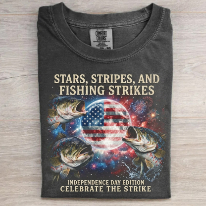 4th Of July Bass Fishing Moon T-shirt
