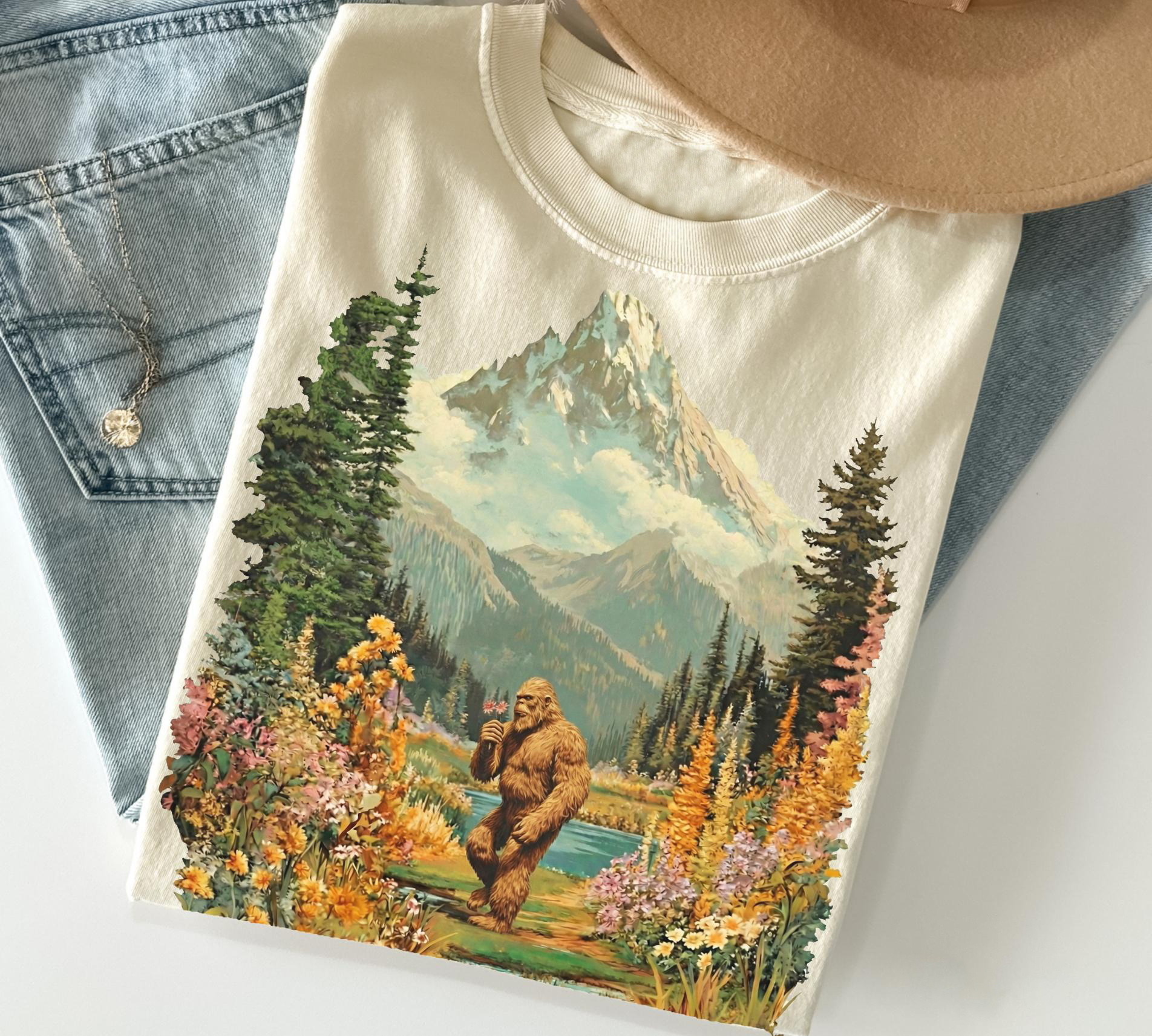 Bigfoot Spring Flower Nature T-shirt