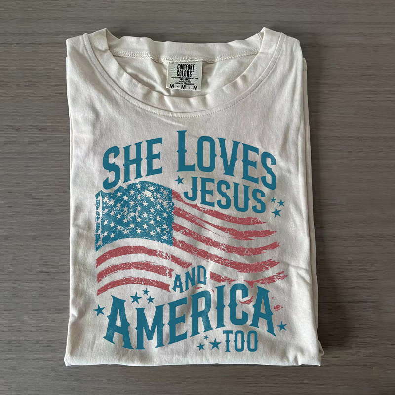 She Loves Jesus And America Too T-shirt