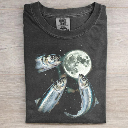 Sardine Howling To Moon T-shirt