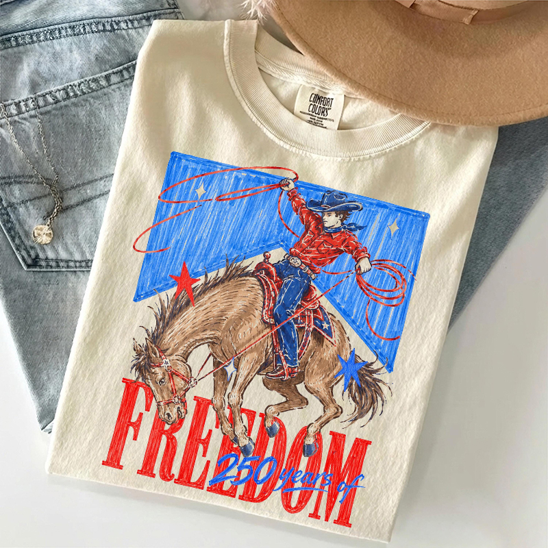 250 Years Of Freedom Western Cowgirl T-shirt