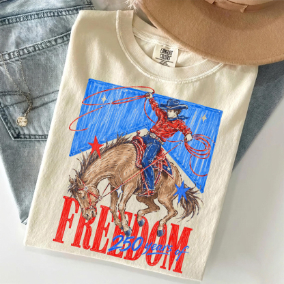 250 Years Of Freedom Western Cowgirl T-shirt