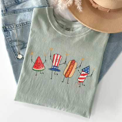 Funny Watermelon Hotdog Firework T-shirt