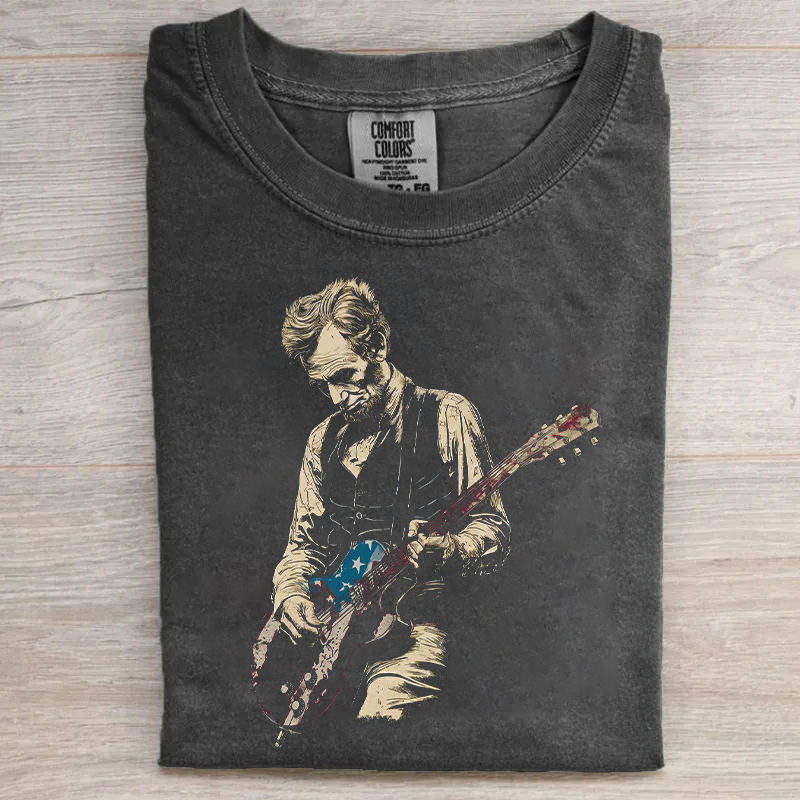 Funny Abe Lincoln Playing Guitar T-shirt