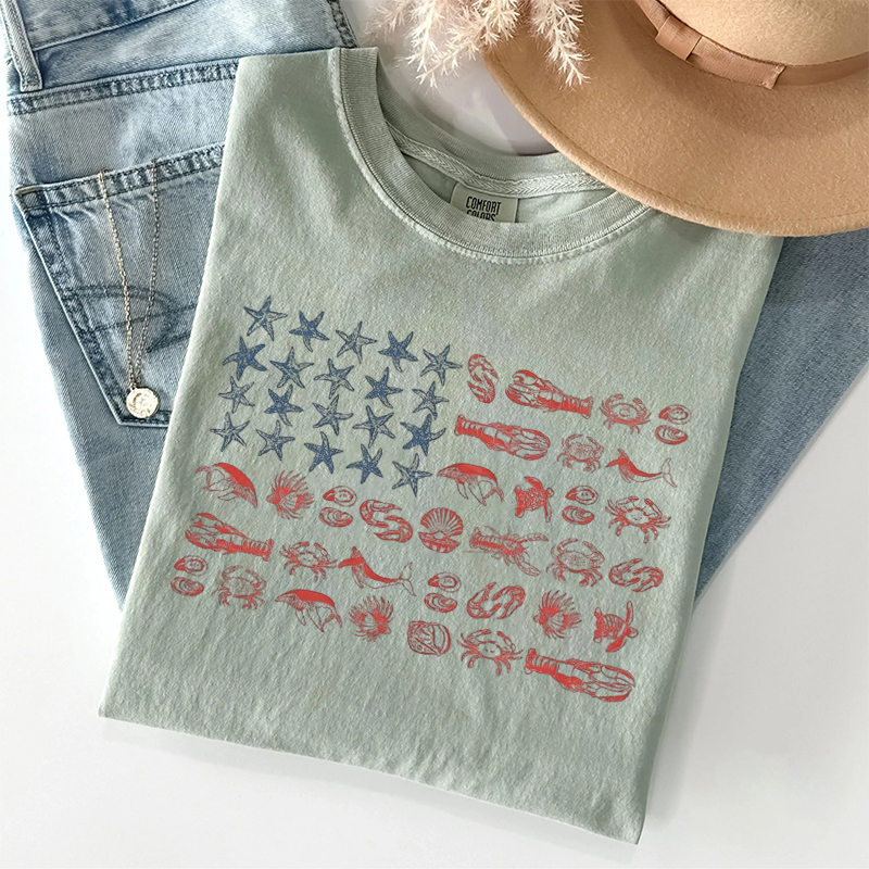 Seashell USA Flag T-shirt