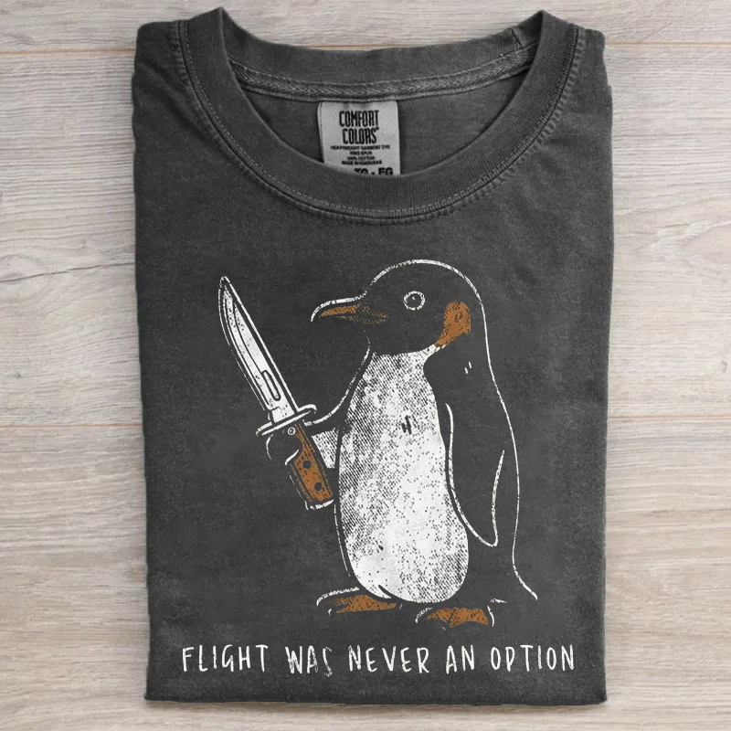 Flight Was Never An Option Funny Penguin Knife T-shirt