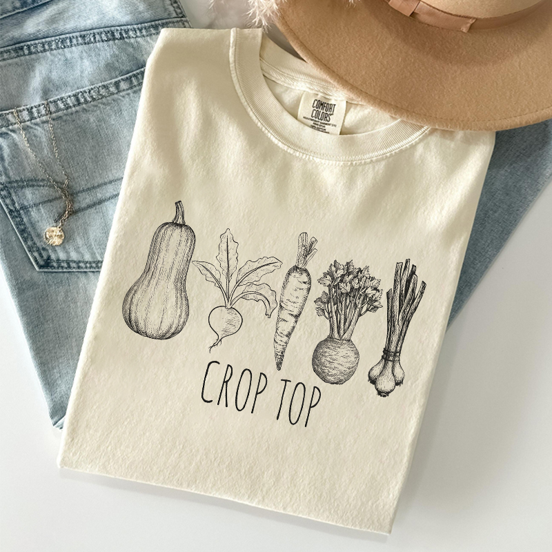 Funny Veggies Crop Top T-shirt