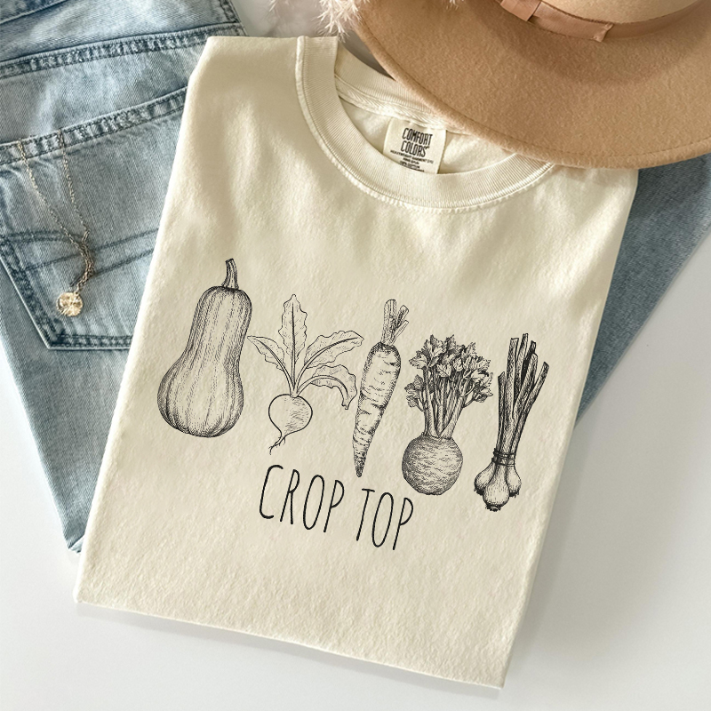Funny Veggies Crop Top T-shirt
