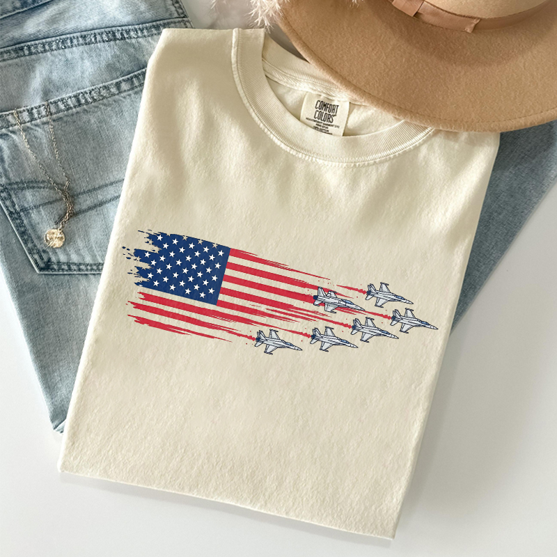 USA American Jet Flag T-shirt