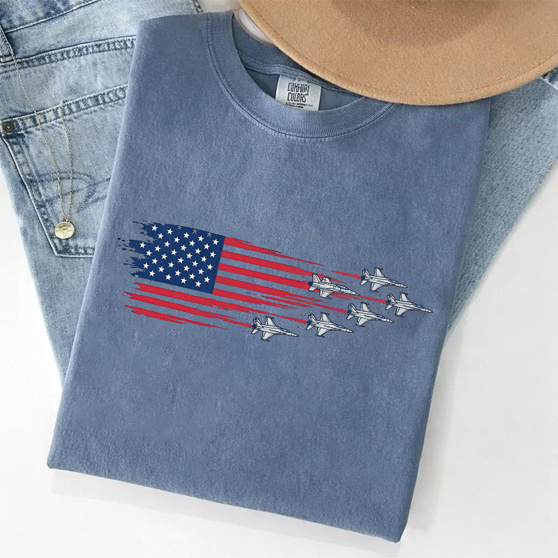 USA American Jet Flag T-shirt